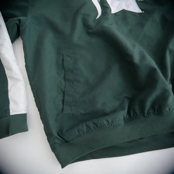 Vintage 90's Y2K Knights Apparel Green & White Michigan Spartans V-neck Pullover - Picture 8 of 13